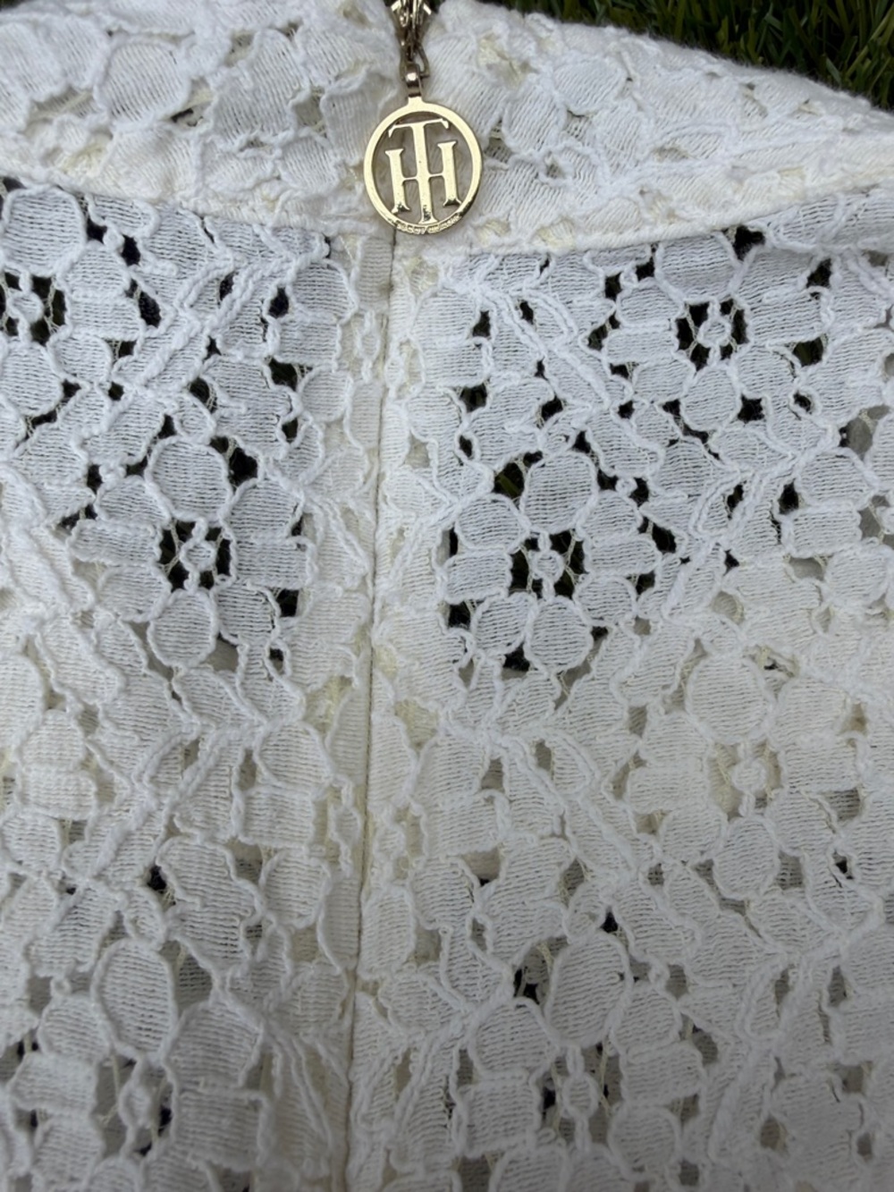 Tommy Hilfiger White Lace Overlay Short Sleeve Top size XXL - Picture 7 of 9